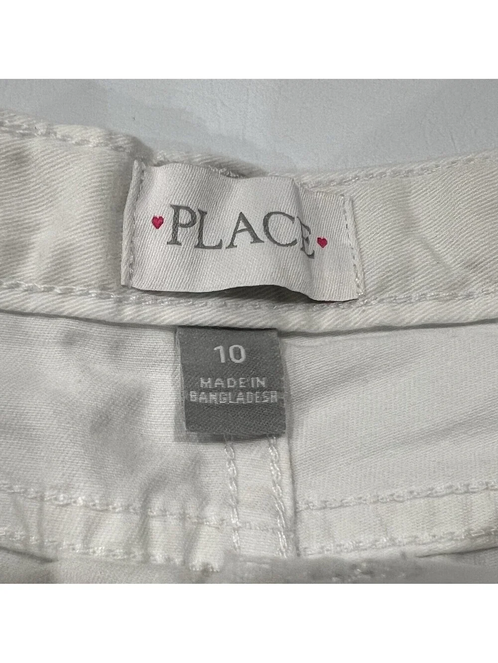 The Children's Place, Girl’s white and light mint shorts, Size 10, Lot Of 2
